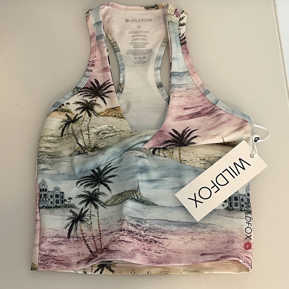 Wildfox racer back Gia crop top Hotel Hollywood XS